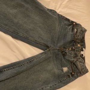 And now this blue wide leg high rise jeans